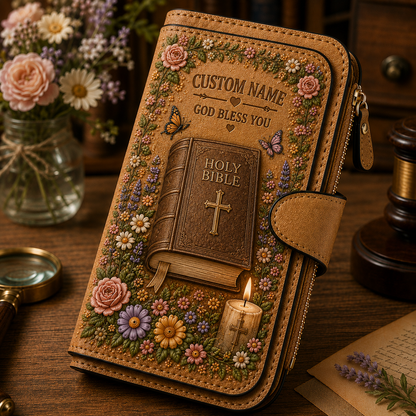 🙏 Personalized Faith Wallet – Custom Name Christian Scripture Wallet