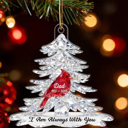 3D Effect Cardinals Memorial - Personalized Acrylic Ornament - Remembrance Gift, Sympathy Gift For Whole Family, Extended Family