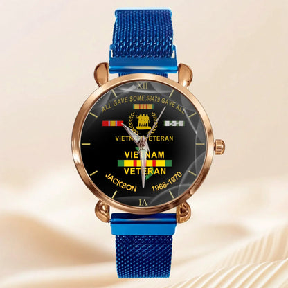 Customized Watch for Vietnam Veterans - Personalize with Name and Year/Period
