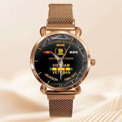 Customized Watch for Vietnam Veterans - Personalize with Name and Year/Period
