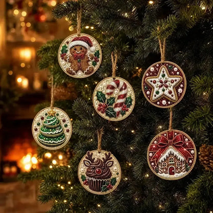 🎄👻 ✨ 60,000+ Sold🏵️6 Pcs Christmas DIY Diamond Painting Ornaments