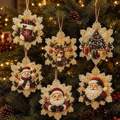 🎄👻 ✨ 60,000+ Sold🏵️6 Pcs Christmas DIY Diamond Painting Ornaments