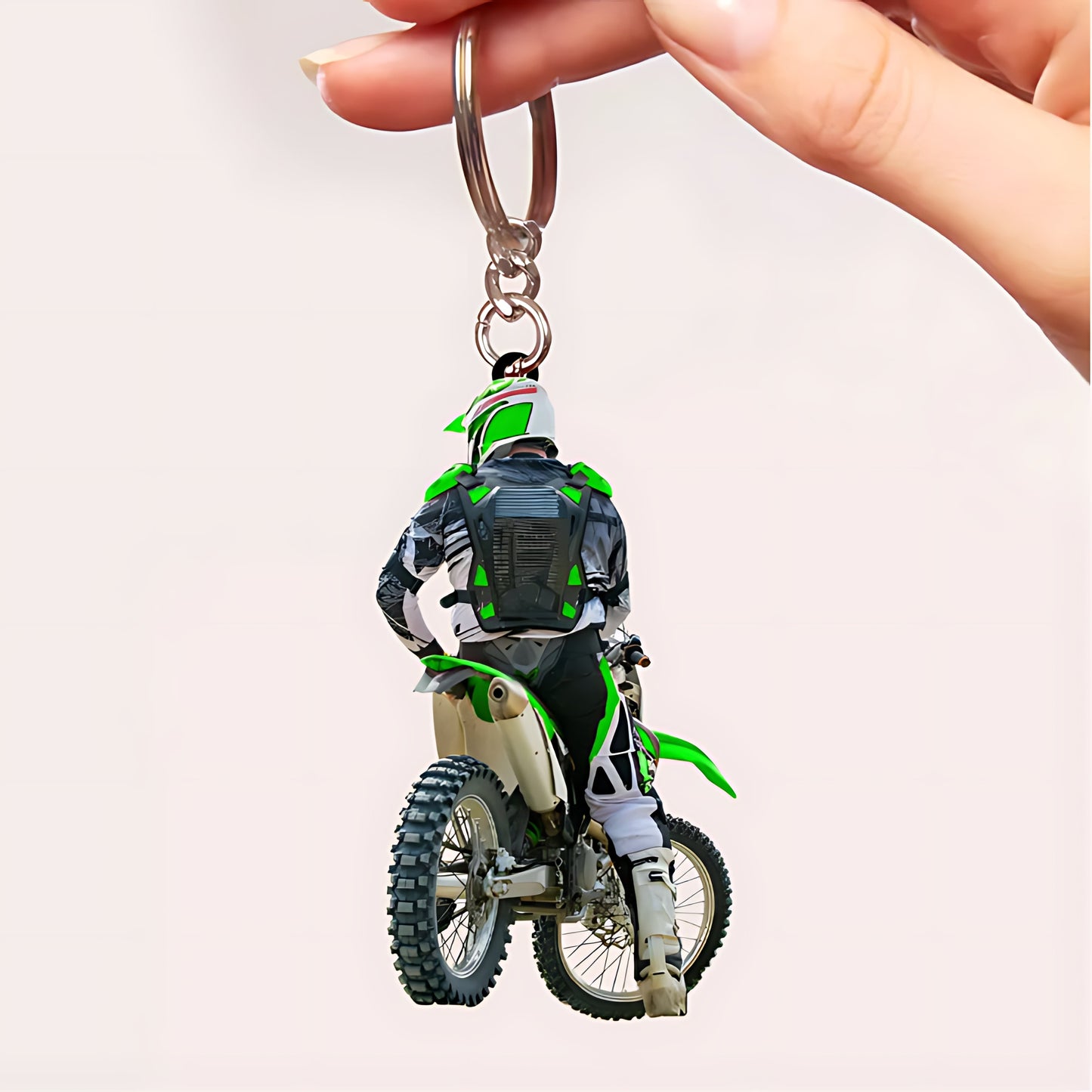 Personalized Motocross Racer Acrylic Keychain