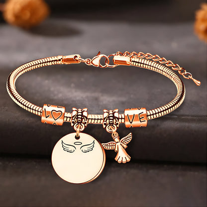 Always In My Heart, Personalized Angel Memorial Bracelet