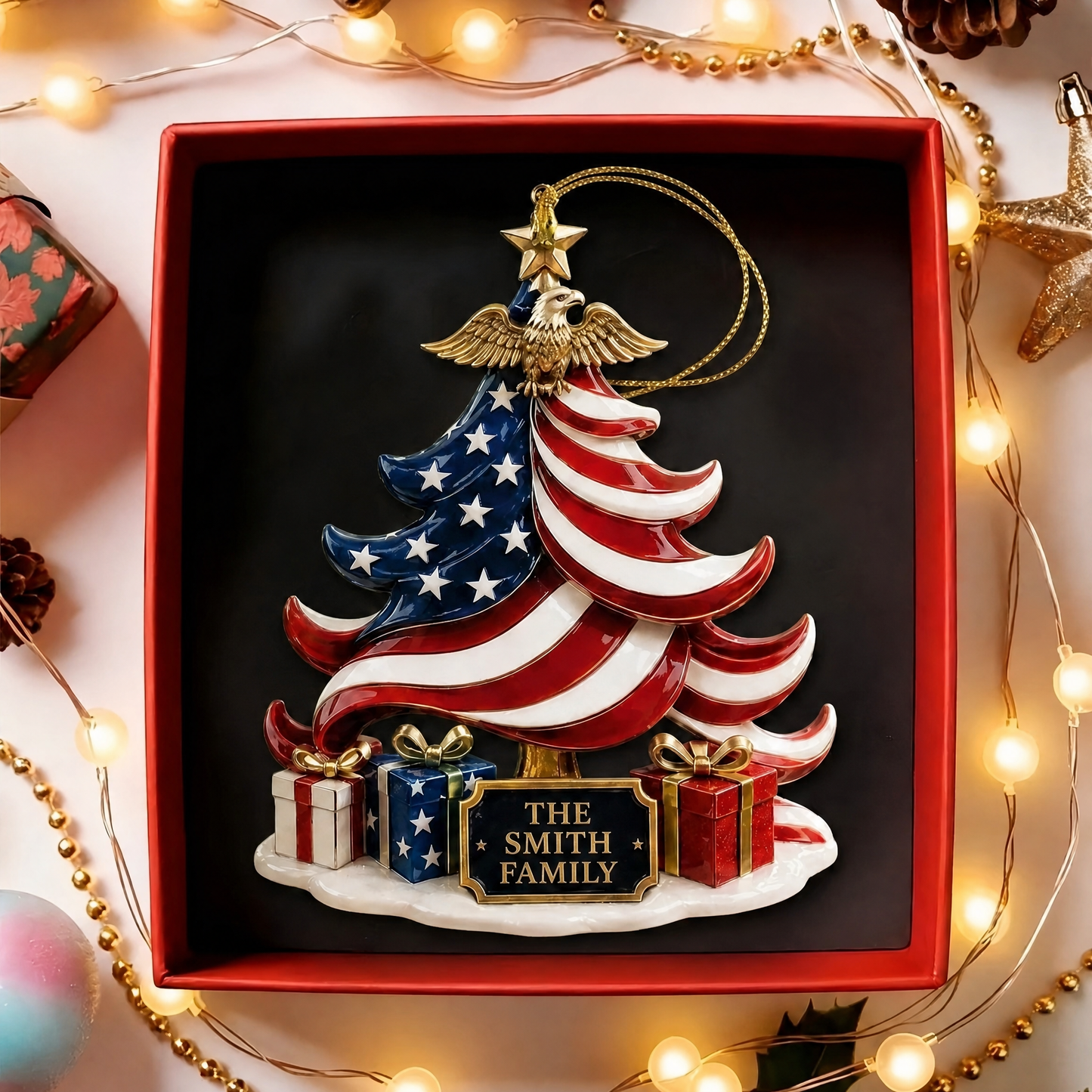Personalized American Eagle Christmas Tree Patriotic Decorations