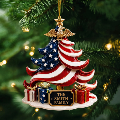 Personalized American Eagle Christmas Tree Patriotic Decorations
