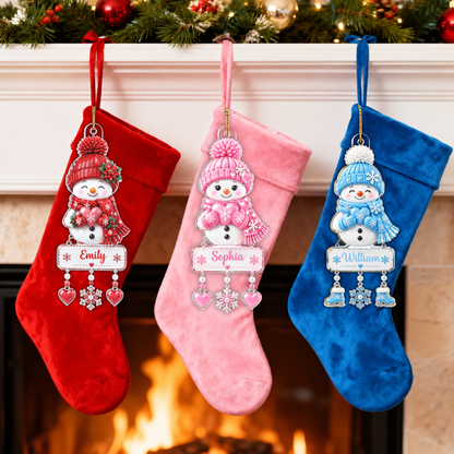 Personalized Snowman Ornament Snowman, Custom Kids Names, Family Member Names - Acrylic Ornament,  Christmas Gift For Kids, Family, Teenagers Ornament Ornament