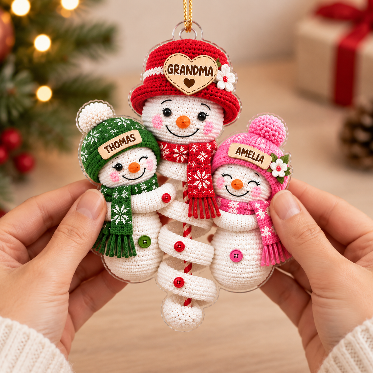 Personalized Cute Snowman Grandma & Grandkids, Family Christmas Tree  Decoration, Christmas Ornament, Acrylic Ornament, Christmas Gift 2026  Ornament