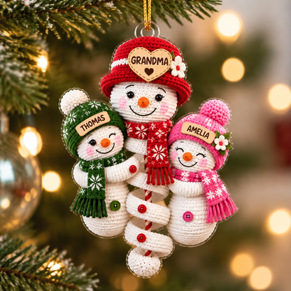 Personalized Cute Snowman Grandma & Grandkids, Family Christmas Tree  Decoration, Christmas Ornament, Acrylic Ornament, Christmas Gift 2026  Ornament