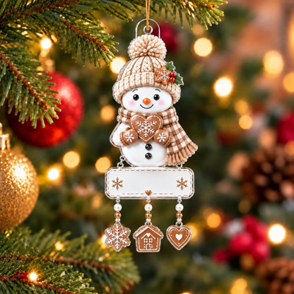 Personalized Snowman Ornament Snowman, Custom Kids Names, Family Member Names - Acrylic Ornament,  Christmas Gift For Kids, Family, Teenagers Ornament Ornament