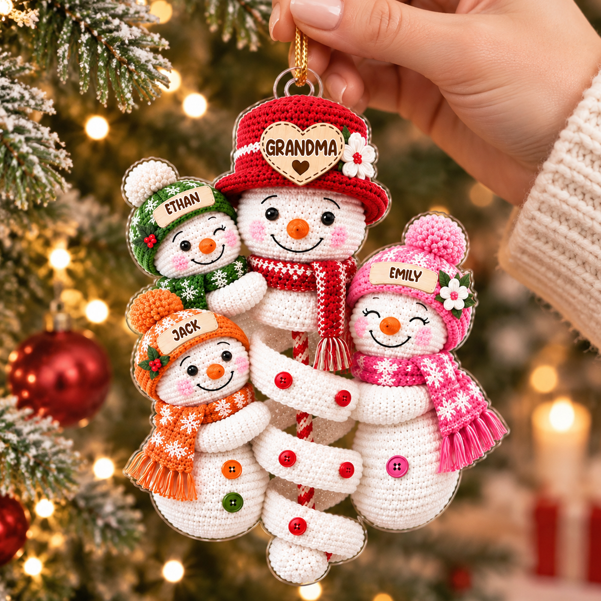 Personalized Cute Snowman Grandma & Grandkids, Family Christmas Tree  Decoration, Christmas Ornament, Acrylic Ornament, Christmas Gift 2026  Ornament