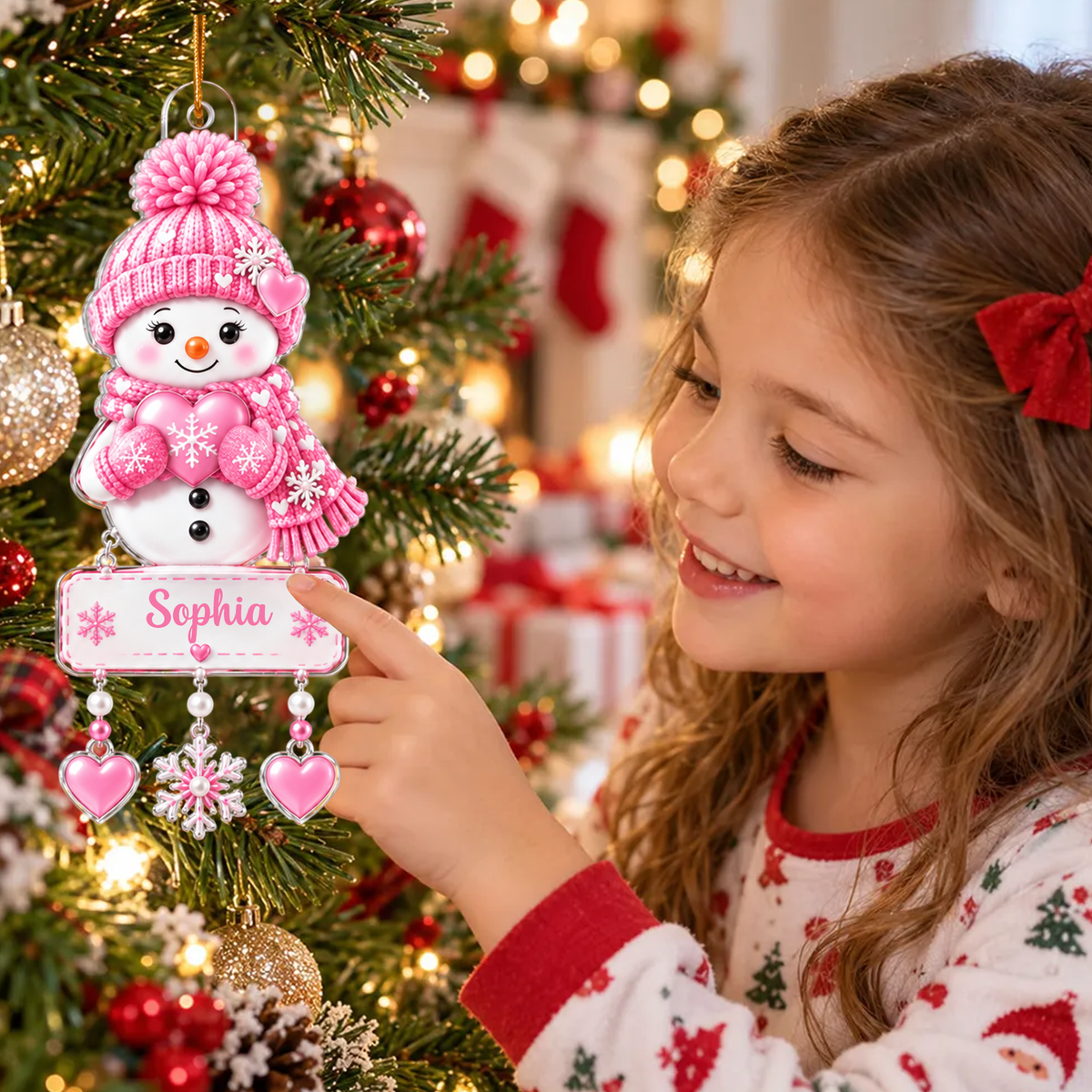 Personalized Snowman Ornament Snowman, Custom Kids Names, Family Member Names - Acrylic Ornament,  Christmas Gift For Kids, Family, Teenagers Ornament Ornament
