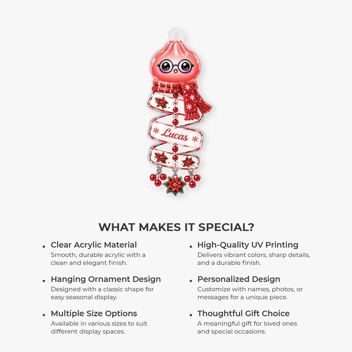 Dumpling Acrylic Ornament - Personalized Christmas Ornaments
