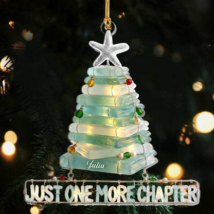 Christmas Book Tree Sea Glass Effect - Personalized 1-Layer Acrylic Ornament