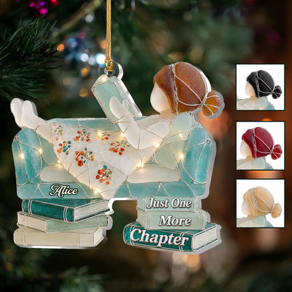Just A Girl Who Loves Books Sea Glass Effect - Personalized Acrylic Ornament