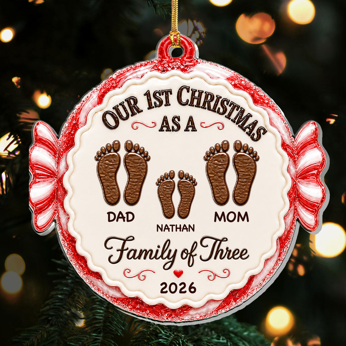 Our 1st Christmas As A Family - Personalized 1-Layer Acrylic Ornament