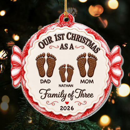 Our 1st Christmas As A Family - Personalized 1-Layer Acrylic Ornament