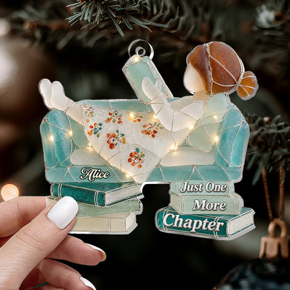 Just A Girl Who Loves Books Sea Glass Effect - Personalized Acrylic Ornament