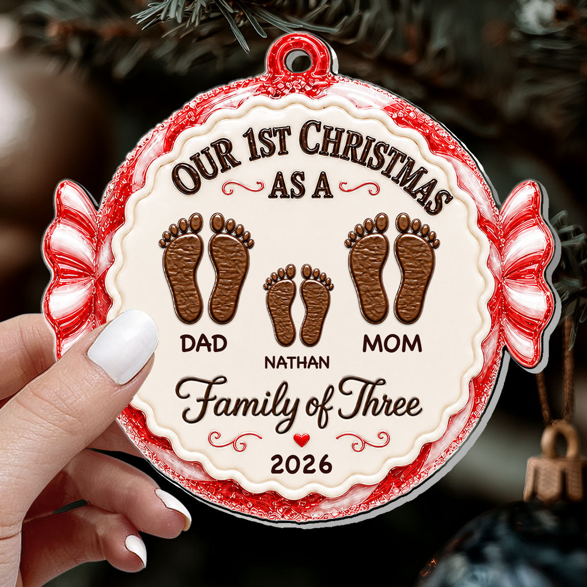 Our 1st Christmas As A Family - Personalized 1-Layer Acrylic Ornament