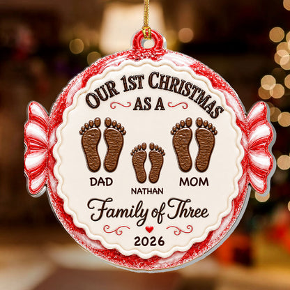 Our 1st Christmas As A Family - Personalized 1-Layer Acrylic Ornament