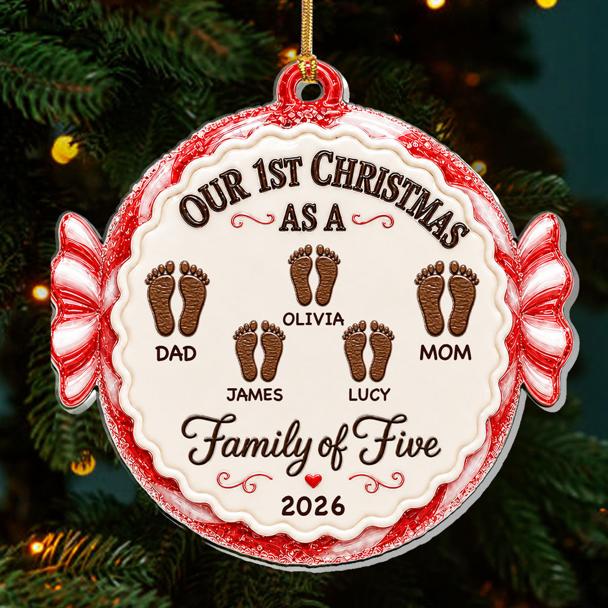 Our 1st Christmas As A Family - Personalized 1-Layer Acrylic Ornament