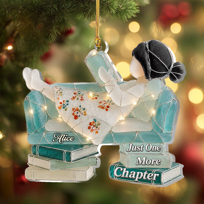 Just A Girl Who Loves Books Sea Glass Effect - Personalized Acrylic Ornament