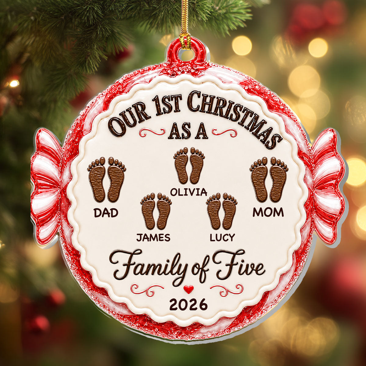 Our 1st Christmas As A Family - Personalized 1-Layer Acrylic Ornament