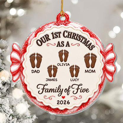 Our 1st Christmas As A Family - Personalized 1-Layer Acrylic Ornament