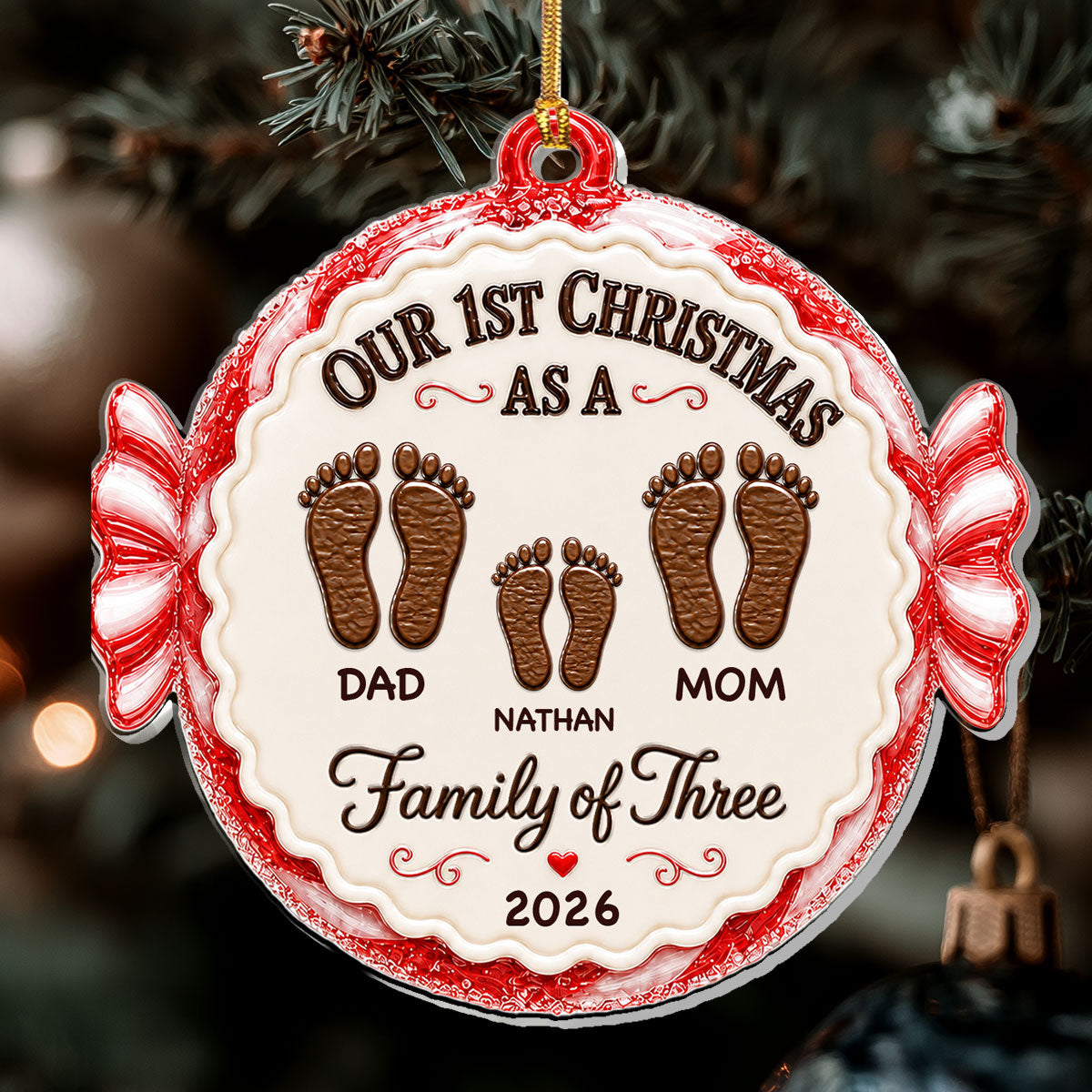 Our 1st Christmas As A Family - Personalized 1-Layer Acrylic Ornament