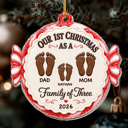 Our 1st Christmas As A Family - Personalized 1-Layer Acrylic Ornament