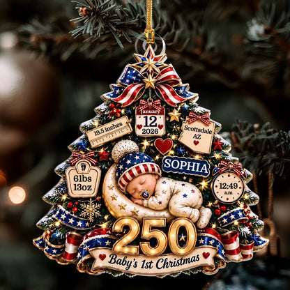 Baby's 1st Christmas - Personalized 1-Layer Acrylic Ornament
